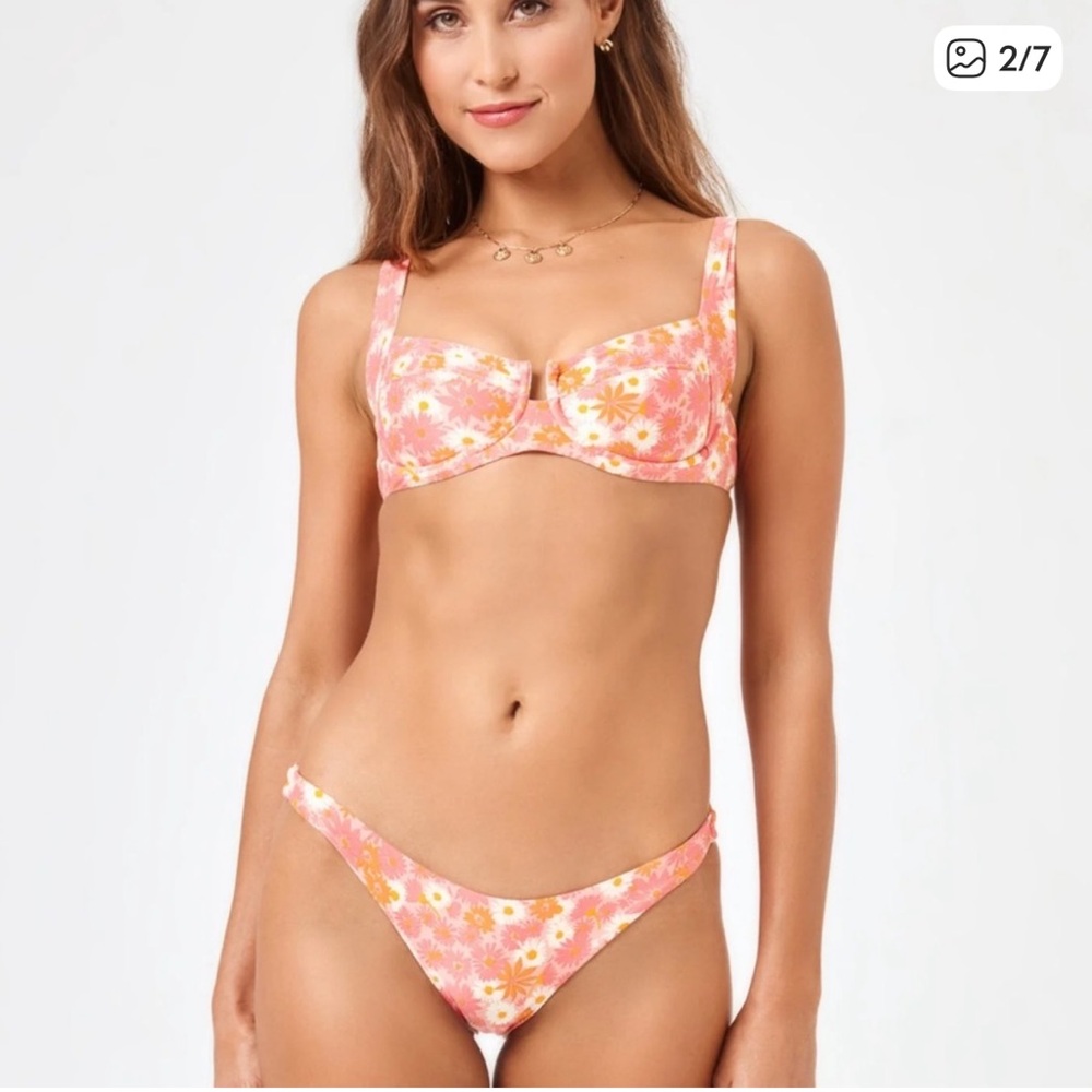 L*Space Camellia Print Bikini Top
